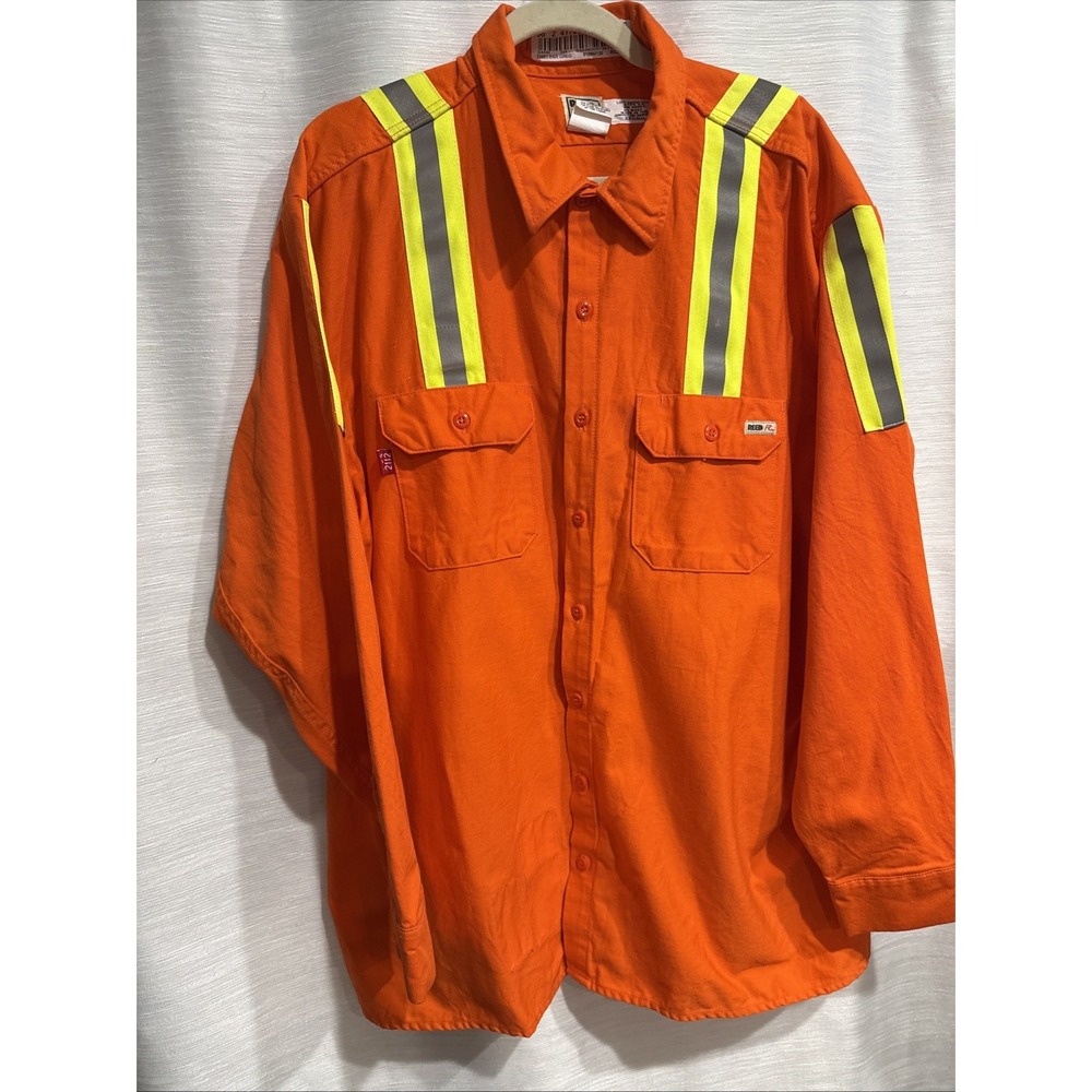 NWOT Reed FR Shirt Men's 2XL Reg Orange High Visibility Work Wear NFPA 2112